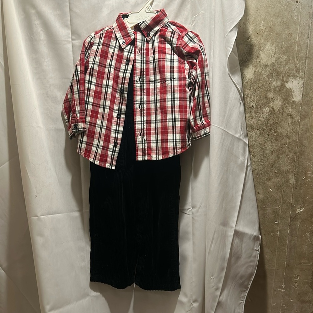 NWT Sz 24 mths black overalls w/ 2 shirts